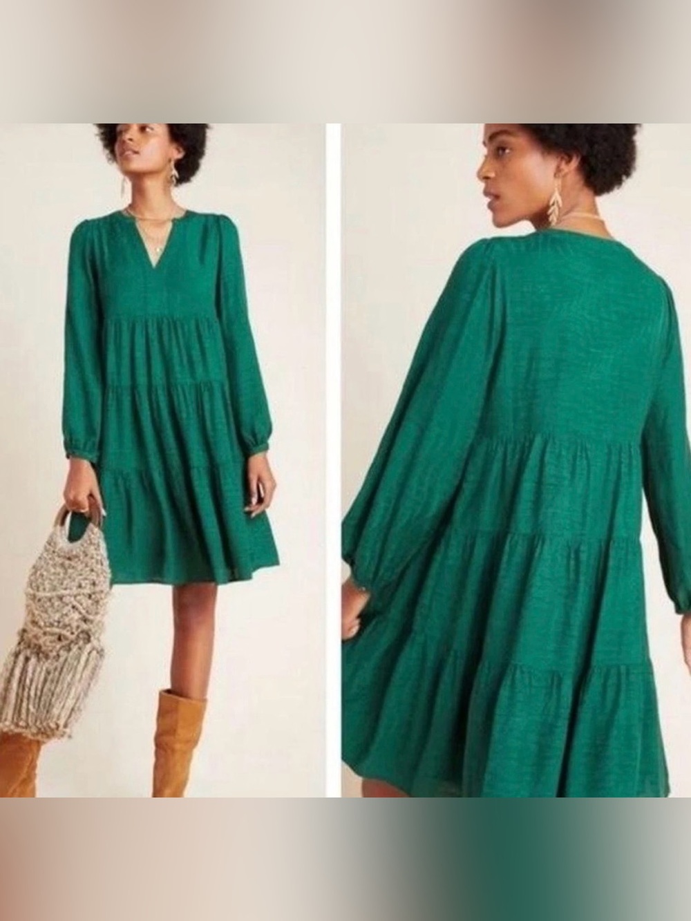 Maeve by Anthropologie Amber Tiered Tunic Dress Medium - C1-327